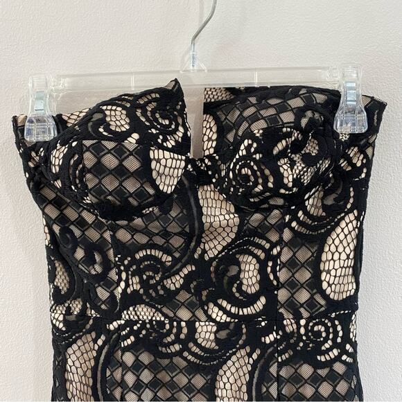 Jarlo Elsa Bandeau Lace Maxi Dress with Mesh Fishtail - Picture 4 of 11